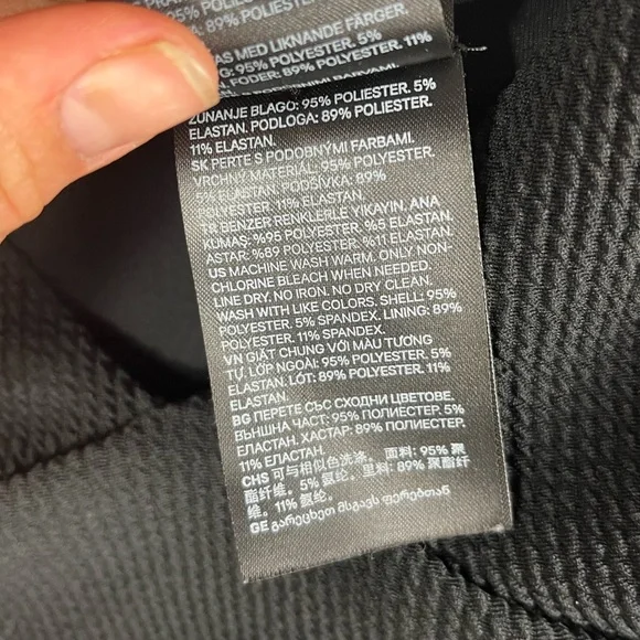 H&M Black High Leg Ribbed Swimsuit V-neck XL - Picture 9 of 9